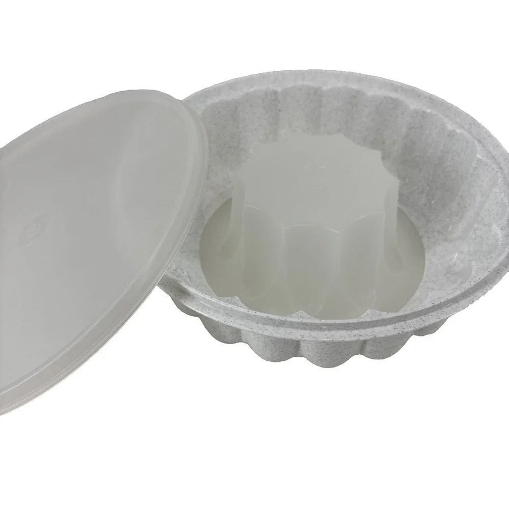 Vintage Tupperware Jello Mold Speckled Gray White Lid Jell-O Gelatin